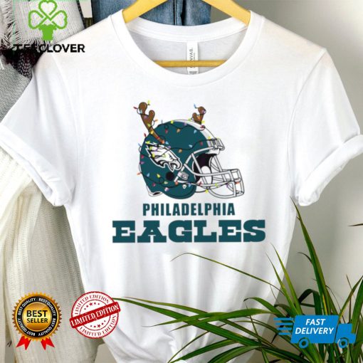 NFL Philadelphia Eagles football helmet deer antlers Christmas lights logo hoodie, sweater, longsleeve, shirt v-neck, t-shirt