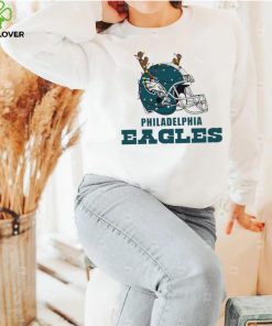 NFL Philadelphia Eagles football helmet deer antlers Christmas lights logo hoodie, sweater, longsleeve, shirt v-neck, t-shirt