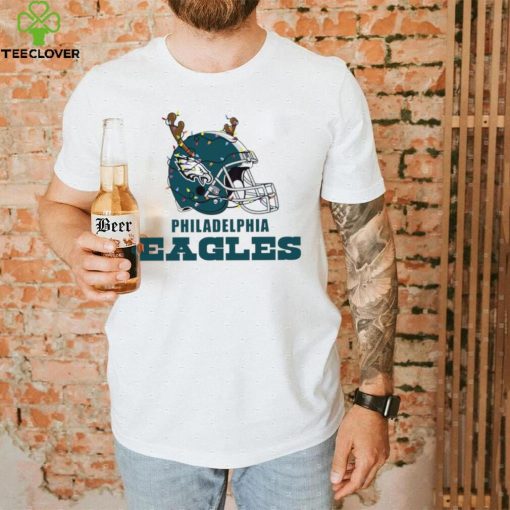 NFL Philadelphia Eagles football helmet deer antlers Christmas lights logo hoodie, sweater, longsleeve, shirt v-neck, t-shirt