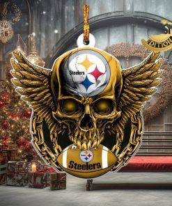 NFL Pittsburgh Steelers 2023 Holiday Gifts Xmas Skull Tree Decorations Ornament