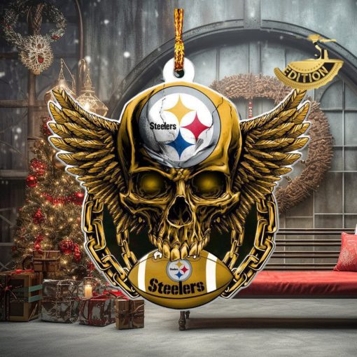 NFL Pittsburgh Steelers 2023 Holiday Gifts Xmas Skull Tree Decorations Ornament