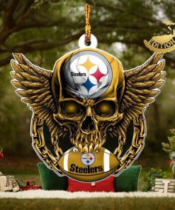 NFL Pittsburgh Steelers 2023 Holiday Gifts Xmas Skull Tree Decorations Ornament