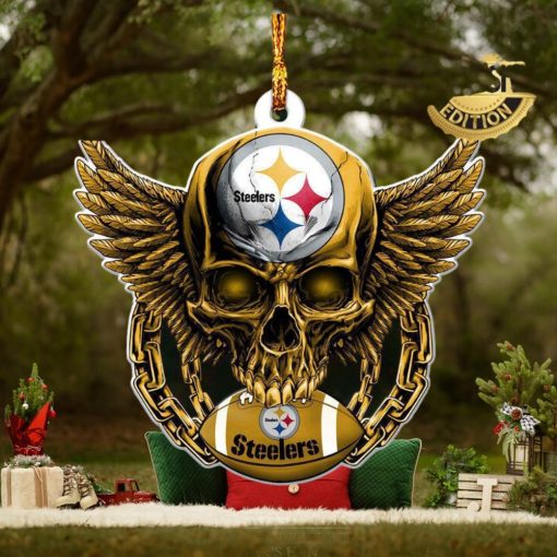 NFL Pittsburgh Steelers 2023 Holiday Gifts Xmas Skull Tree Decorations Ornament