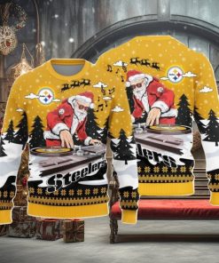 NFL Pittsburgh Steelers Christmas Funny DJ Santa Christmas Ugly Sweater