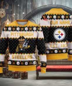 NFL Pittsburgh Steelers Cute Mascot Custom Ugly Christmas Sweater