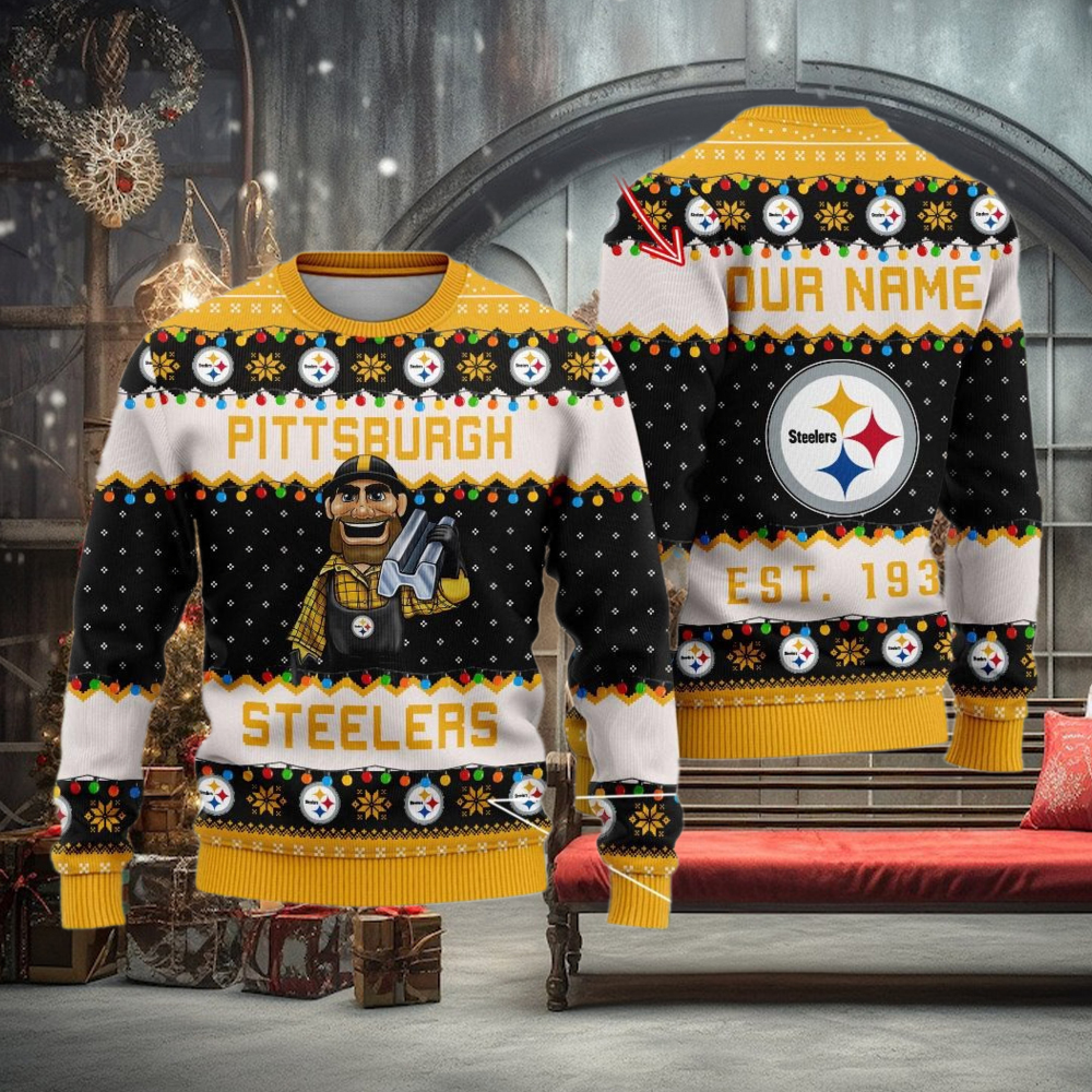 NFL Pittsburgh Steelers Cute Mascot Custom Ugly Christmas Sweater NFL Pittsburgh Steelers Cute Mascot Custom Ugly Christmas Sweater