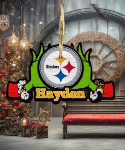 NFL Pittsburgh Steelers Grinch Christmas Ornament Personalized Your Name