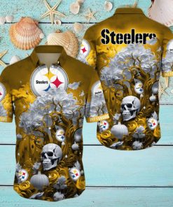 NFL Pittsburgh Steelers Halloween Skull Pumpkin Hawaiian Shirt