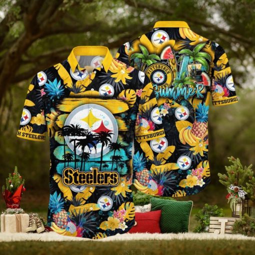 NFL Pittsburgh Steelers Hawaii Shirt Flower Relaxed Island Wear