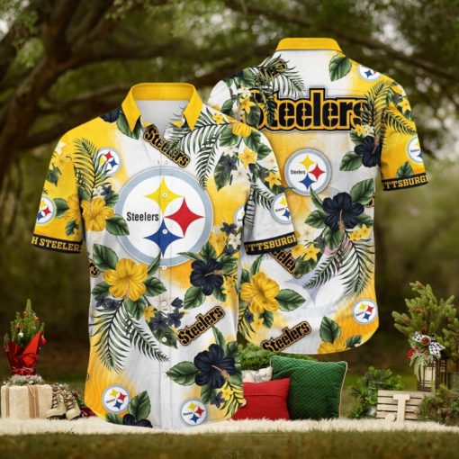 NFL Pittsburgh Steelers Hawaii Shirt Flower Trendy Floral Tops