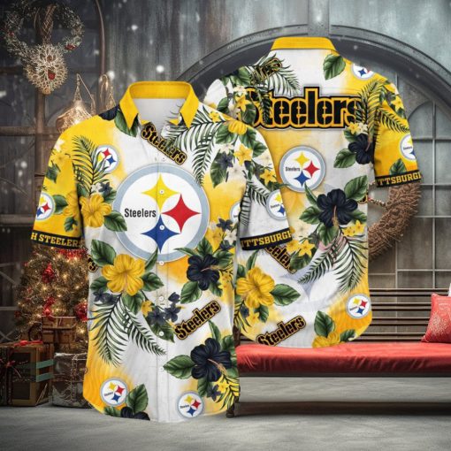 NFL Pittsburgh Steelers Hawaii Shirt Flower Trendy Floral Tops