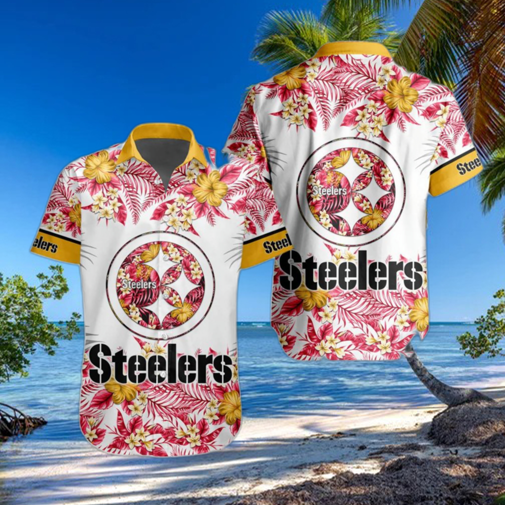 NFL Pittsburgh Steelers Hawaiian Shirt Special Floral Tropical Team Spirit  - Limotees