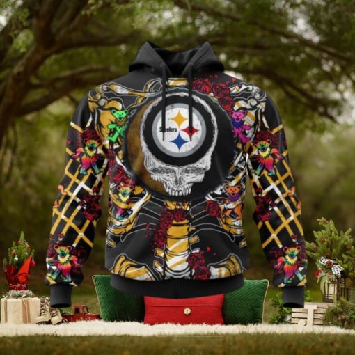 NFL Pittsburgh Steelers Mix Grateful Dead, Personalized Name & Number Specialized Concepts Kits 3D Hoodie