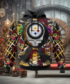NFL Pittsburgh Steelers Mix Grateful Dead, Personalized Name & Number Specialized Concepts Kits 3D Hoodie