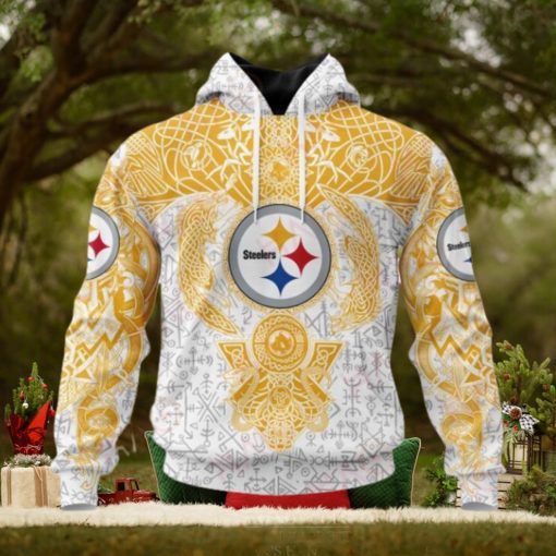 NFL Pittsburgh Steelers Norse Viking Symbols 3D Hoodie