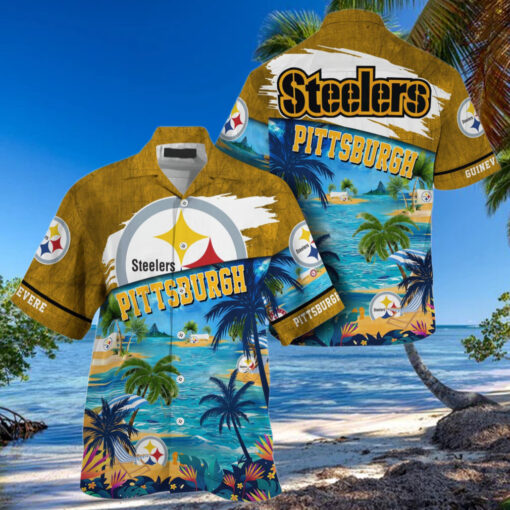 NFL Pittsburgh Steelers Palm Tree Hot Summer Hawaiian Shirt Gifts Sport Fans