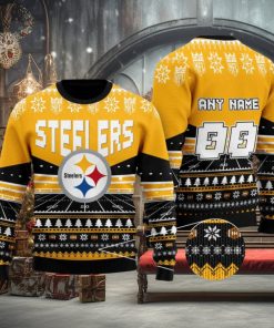 NFL Pittsburgh Steelers Rugby Stadium Ugly Christmas Custom Number And Name