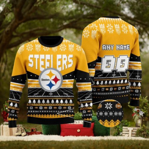 NFL Pittsburgh Steelers Rugby Stadium Ugly Christmas Custom Number And Name