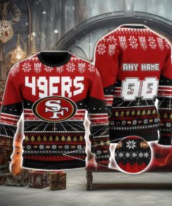 NFL San Francisco 49ers Custom Name And Number Christmas Gift For Fans Ugly Christmas Sweater