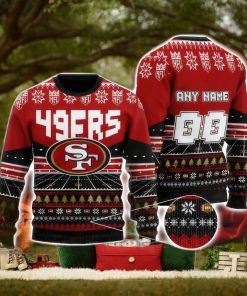 NFL San Francisco 49ers Custom Name And Number Christmas Gift For Fans Ugly Christmas Sweater