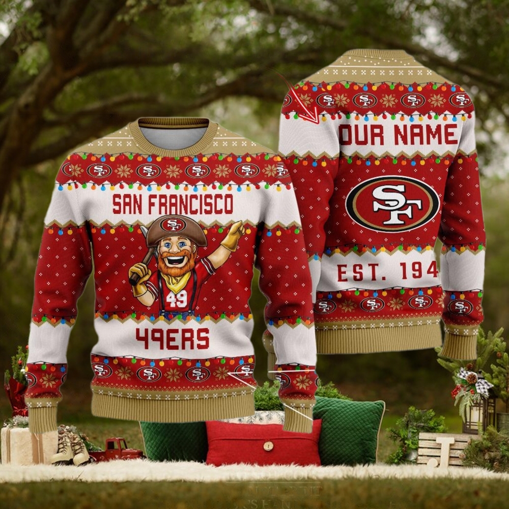 NFL San Francisco 49ers Cute Mascot Custom Ugly Christmas Sweater NFL San Francisco 49ers Cute Mascot Custom Ugly Christmas Sweater