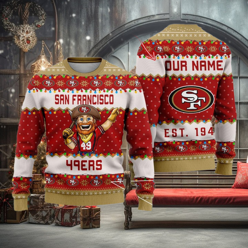 NFL San Francisco 49ers Cute Mascot Custom Ugly Christmas Sweater NFL San Francisco 49ers Cute Mascot Custom Ugly Christmas Sweater