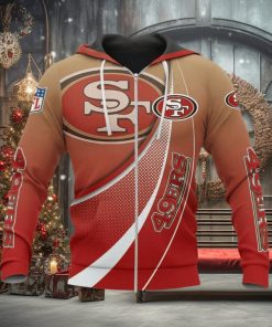 NFL San Francisco 49ers Free Style Design Zip Up Hoodie