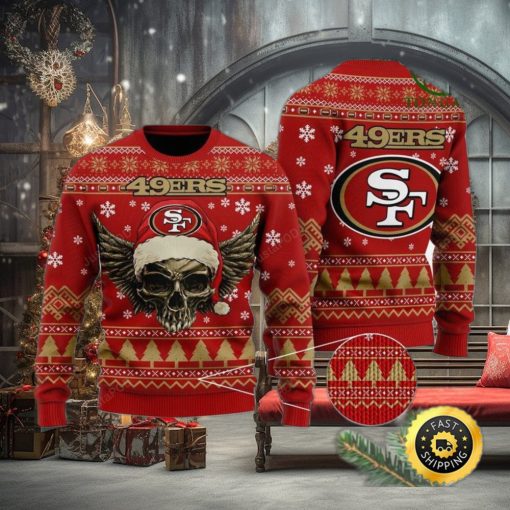 NFL San Francisco 49ers Golden Skull Christmas Ugly Sweater