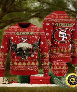 NFL San Francisco 49ers Golden Skull Christmas Ugly Sweater