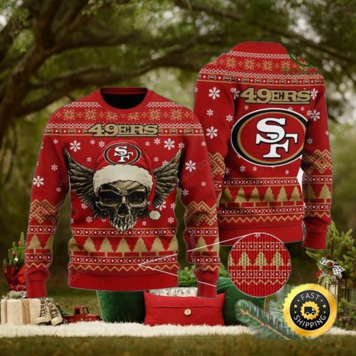 NFL San Francisco 49ers Golden Skull Christmas Ugly Sweater