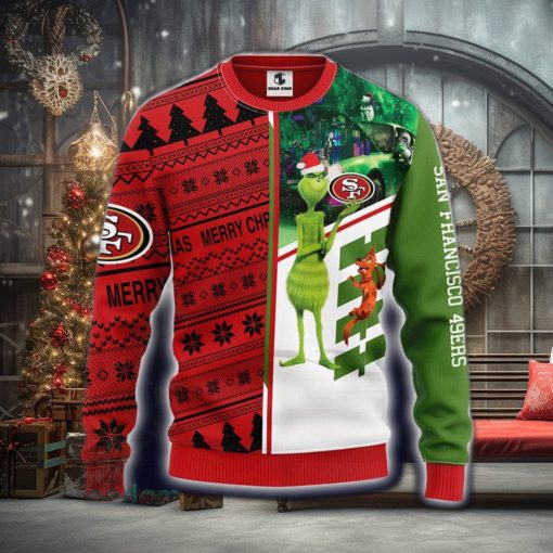 NFL San Francisco 49ers Grinch And Scooby Doo Funny Christmas Gift Ugly Christmas Sweater