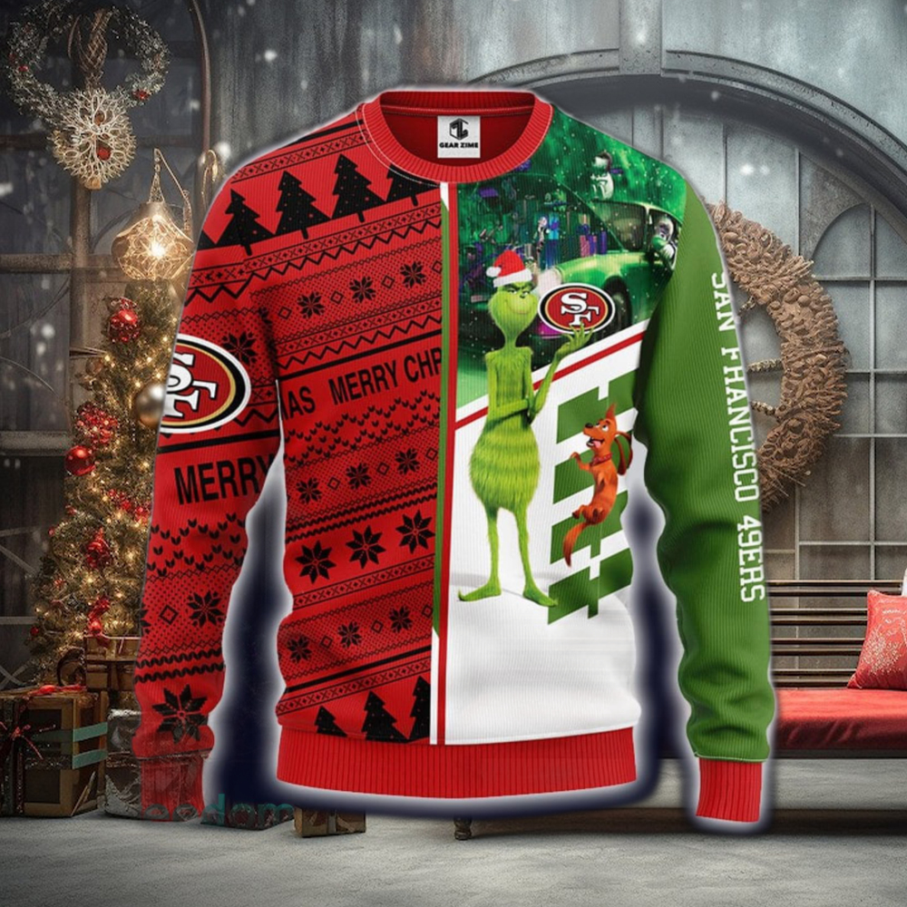 San Francisco 49ers Christmas Grinch Christmas Sweater 49ers