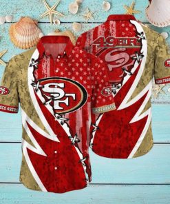 NFL San Francisco 49ers Hawaiian Shirt 3D Printed Graphic American Flag Print This Summer Gift For Fans