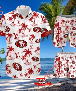 NFL San Francisco 49ers Louis Vuitton Logo Pattern Hawaiian Shirt & Shorts