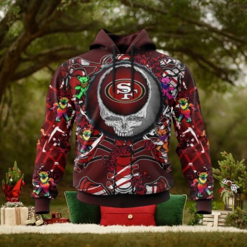 NFL San Francisco 49ers Mix Grateful Dead, Personalized Name & Number Specialized Concepts Kits 3D Hoodie