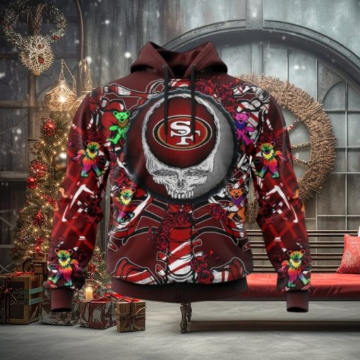 NFL San Francisco 49ers Mix Grateful Dead, Personalized Name & Number Specialized Concepts Kits 3D Hoodie