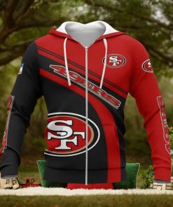 NFL San Francisco 49ers New Style Red Black Zip Up Hoodie