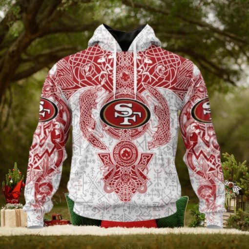 NFL San Francisco 49ers Norse Viking Symbols 3D Hoodie