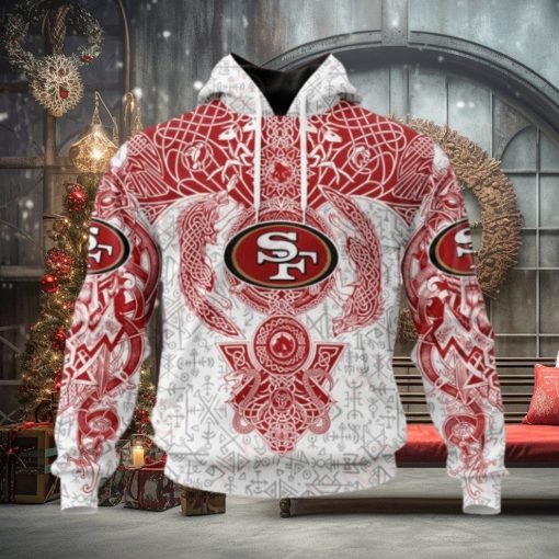 NFL San Francisco 49ers Norse Viking Symbols 3D Hoodie