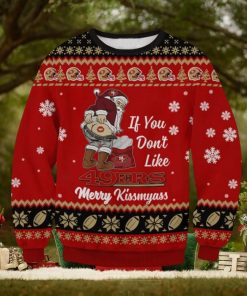NFL San Francisco 49ers Santa Merrykissmyass Ugly Christmas Sweater 1 NFL San Francisco 49ers Santa Merrykissmyass Ugly Christmas Sweater