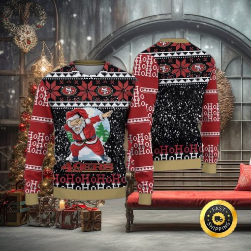 NFL San Francisco 49ers Ugly Sweater Printed Christmas Santa Claus Ho Ho Ho Show Team Spirit