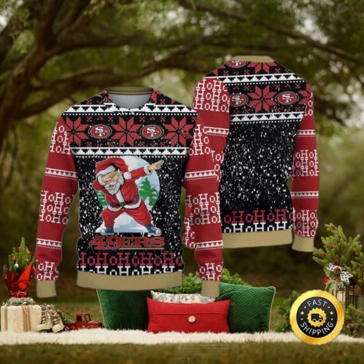 NFL San Francisco 49ers Ugly Sweater Printed Christmas Santa Claus Ho Ho Ho Show Team Spirit