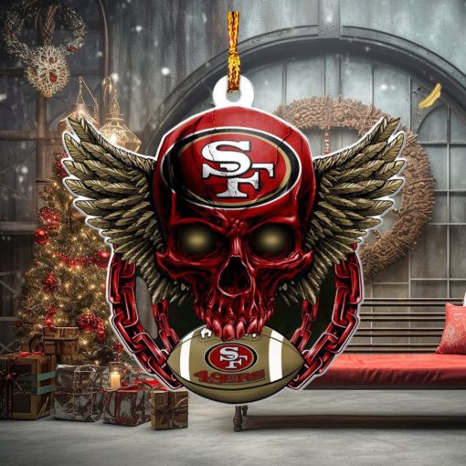 NFL San Francisco 49ers Xmas Skull 2023 Holiday Gifts Christmas Tree Decorations Ornament