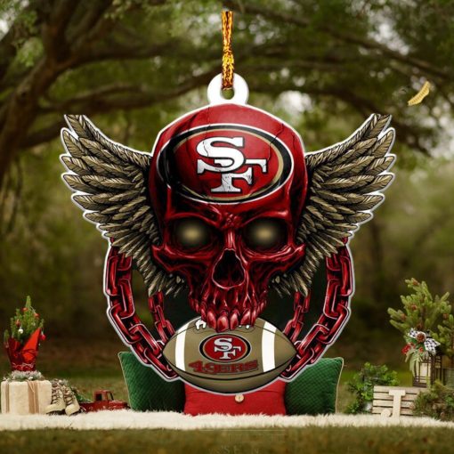 NFL San Francisco 49ers Xmas Skull 2023 Holiday Gifts Christmas Tree Decorations Ornament