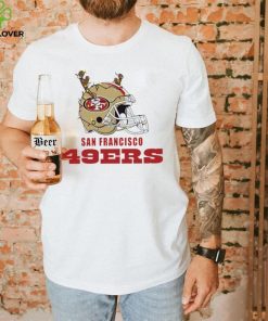 NFL San Francisco 49ers football helmet deer antlers Christmas lights logo hoodie, sweater, longsleeve, shirt v-neck, t-shirt