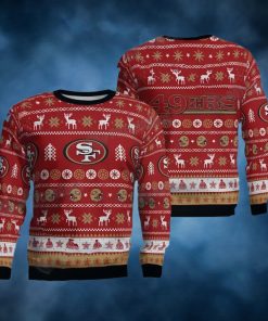 NFL San Francisco Football Logo Ugly Christmas Sweater 49ers Gifts For Him