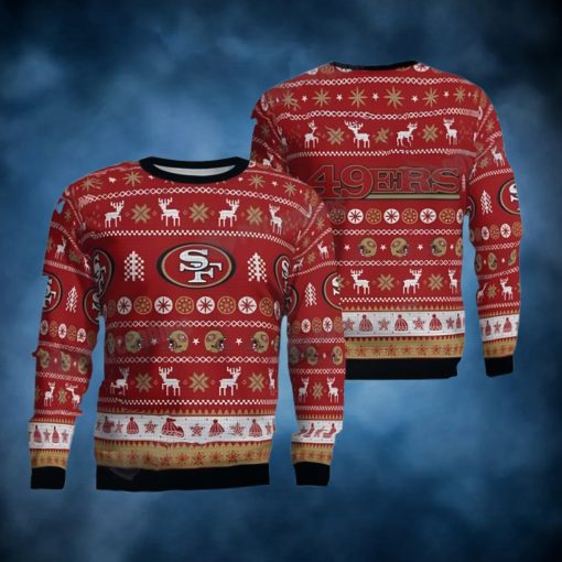 NFL San Francisco Football Logo Ugly Christmas Sweater 49ers Gifts For Him