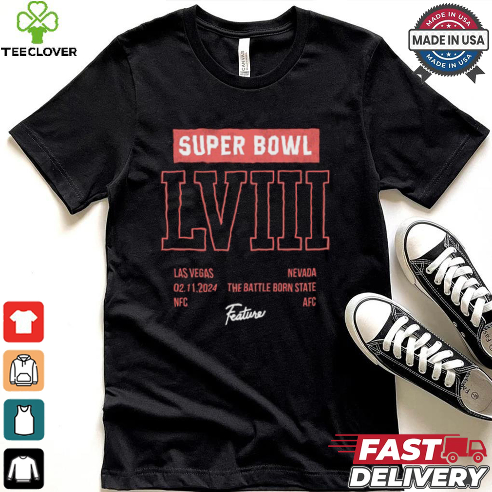 NFL Schwarzes Feature x NFL Super Bowl LVIII T Shirt NFL Schwarzes Feature x NFL Super Bowl LVIII T Shirt
