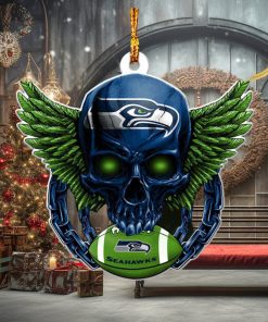 NFL Seattle Seahawks 2023 Holiday Gifts Xmas Skull Christmas Gift For Pine Tree Decorations Ornament