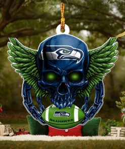 NFL Seattle Seahawks 2023 Holiday Gifts Xmas Skull Christmas Gift For Pine Tree Decorations Ornament